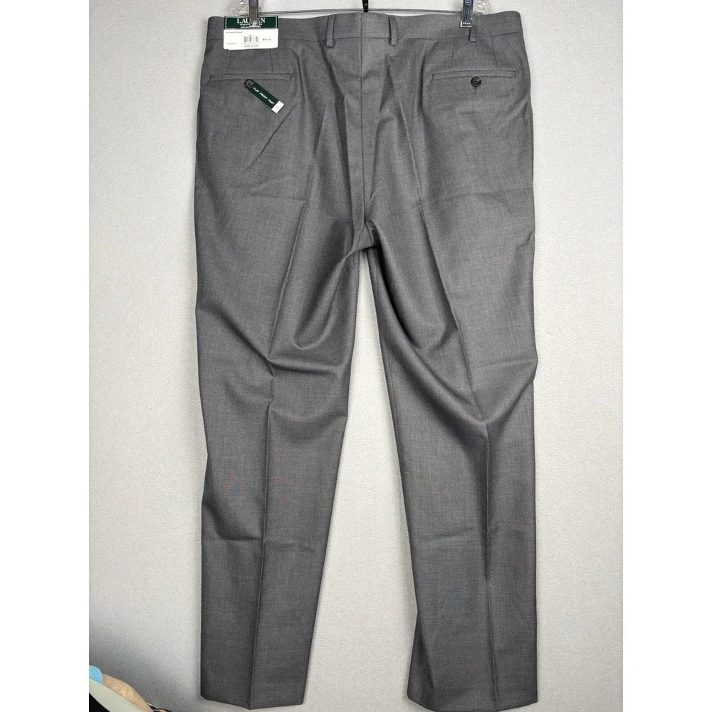 Lauren Ralph Lauren Pants Men's 40x32 Gray Dress Pants Flat Front 4046